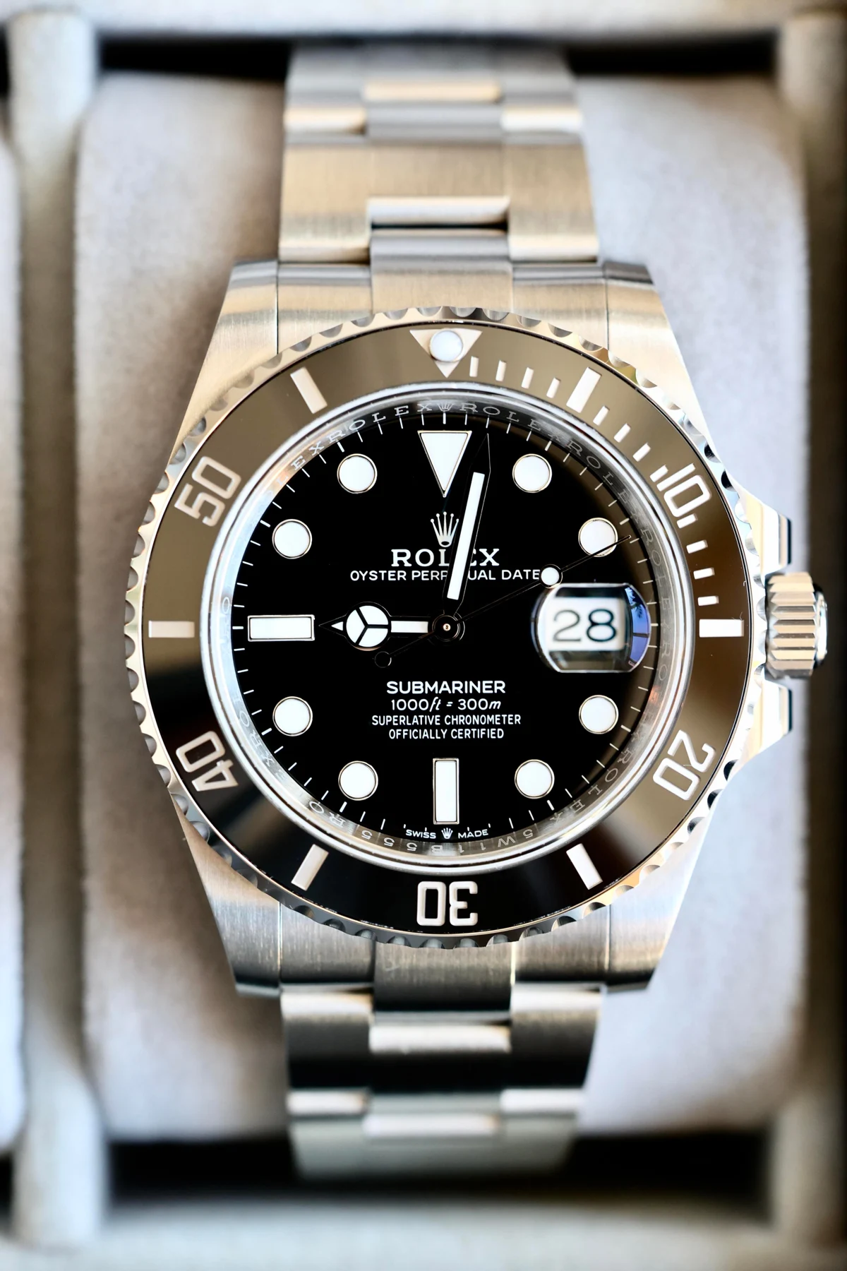 Black dial diver refinement — full watch view