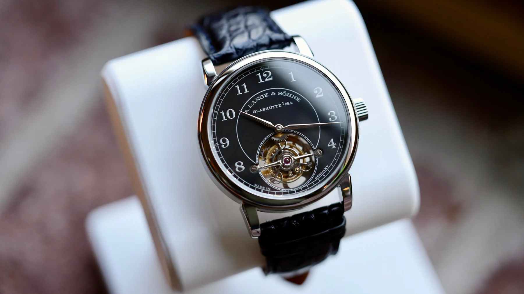 Hand-finished tourbillon — full watch view