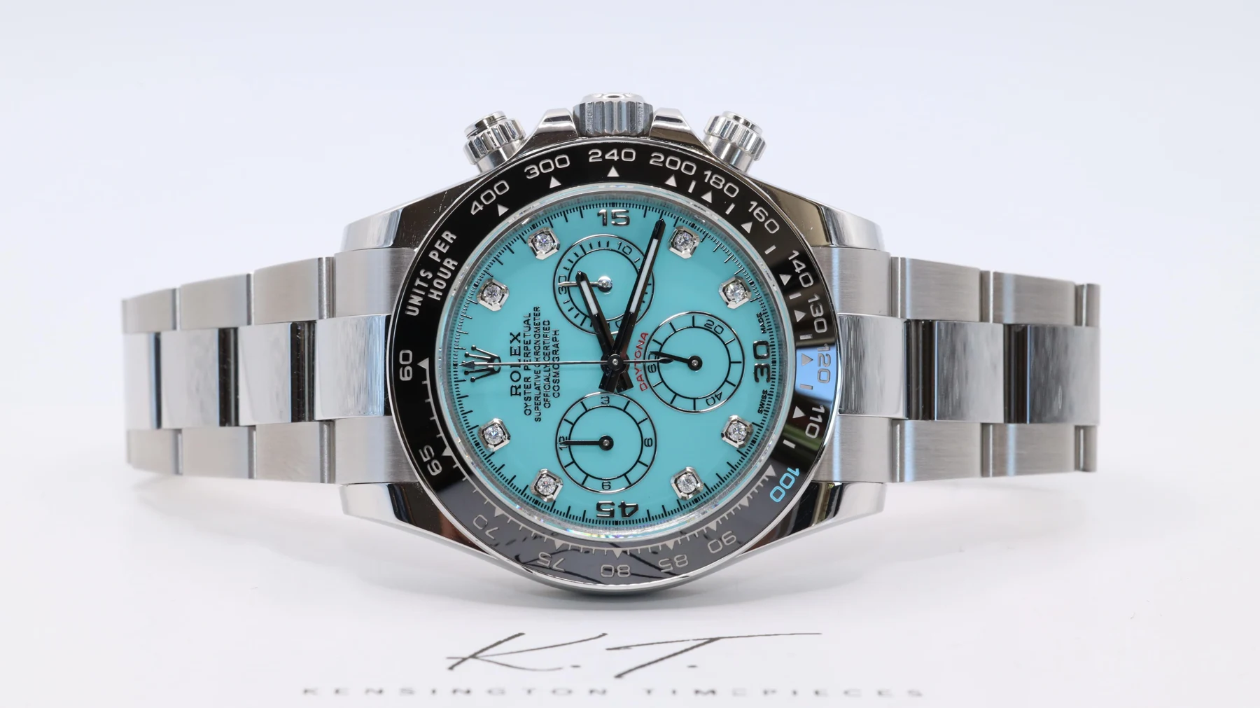 Turquoise & platinum — full watch view